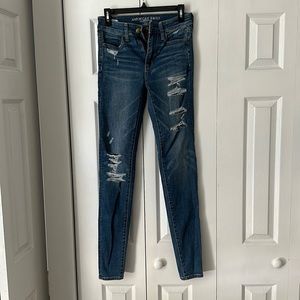 Blue American Eagle High Rise Jegging. Size 2XL